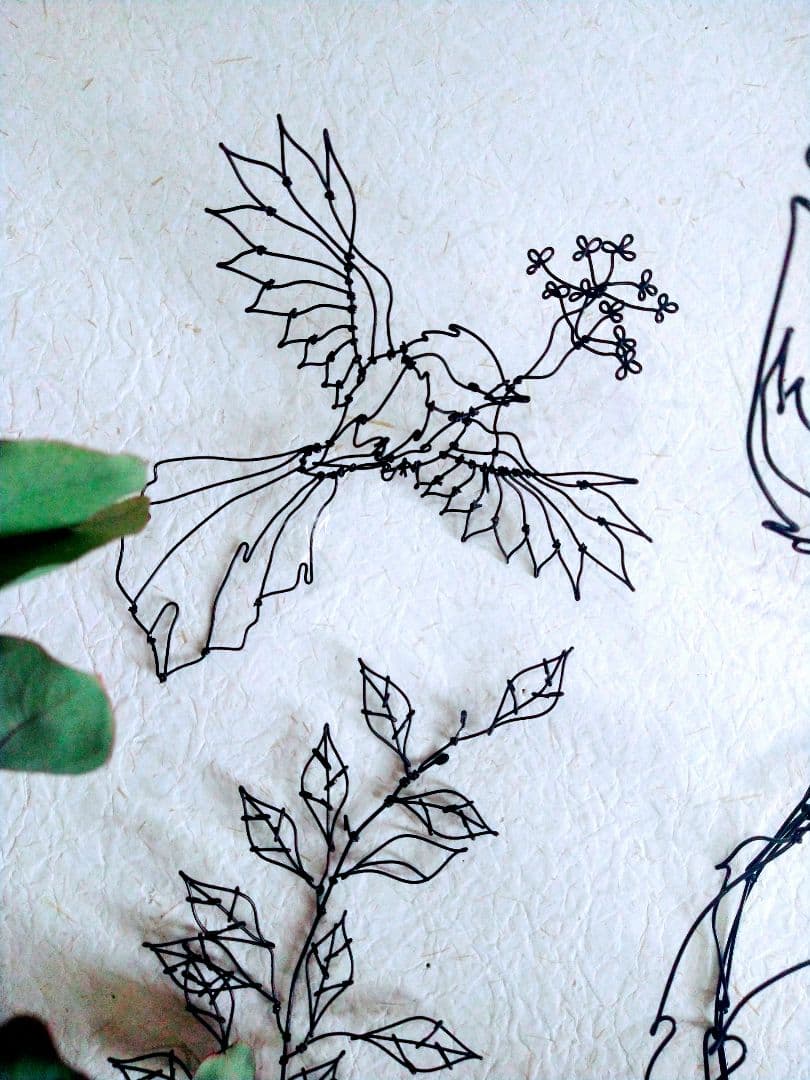 雄鹿　フラワーアート　立体　ワイヤークラフト