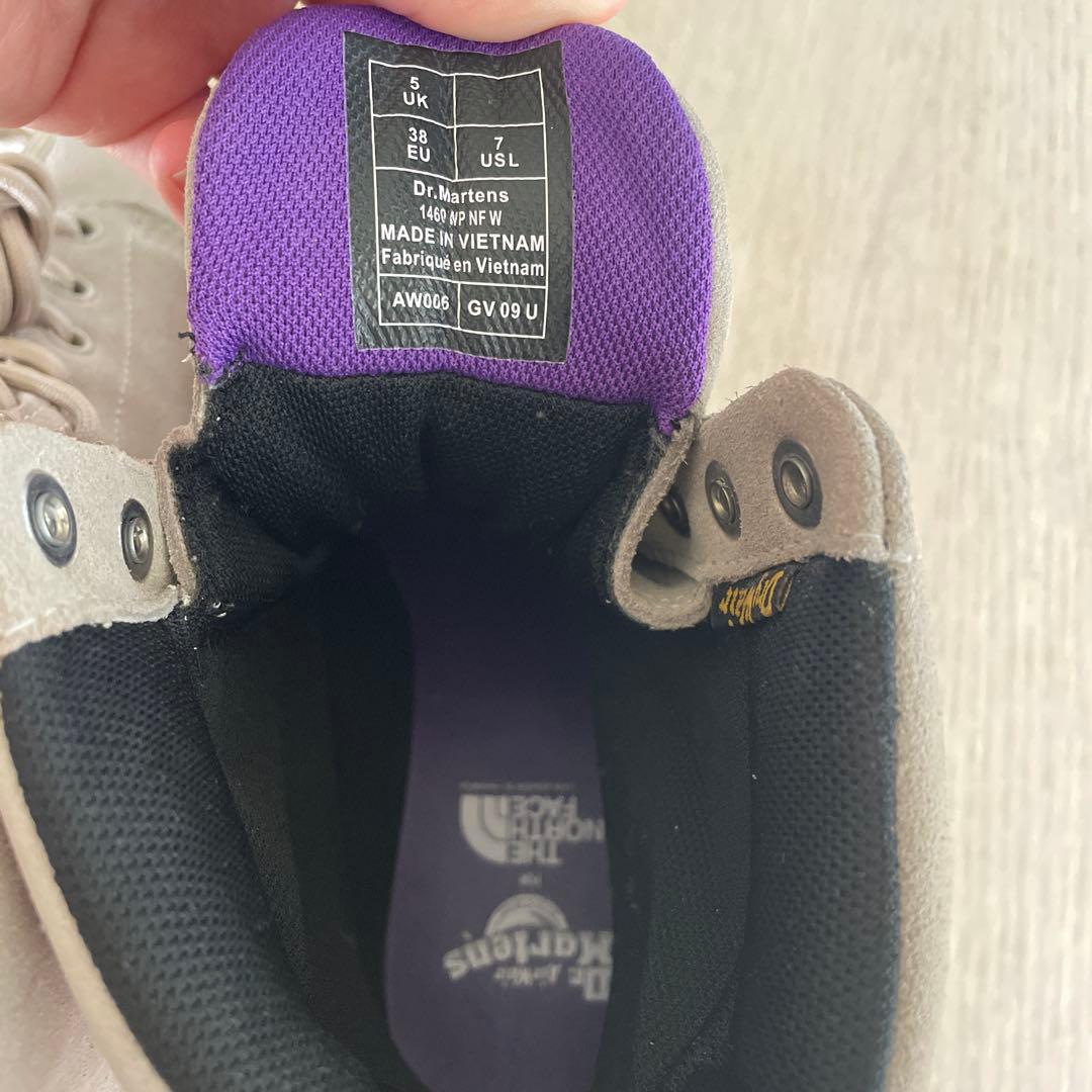 ドクターマーチン　ノースフェイスパープルレーベルブーツ　24センチ