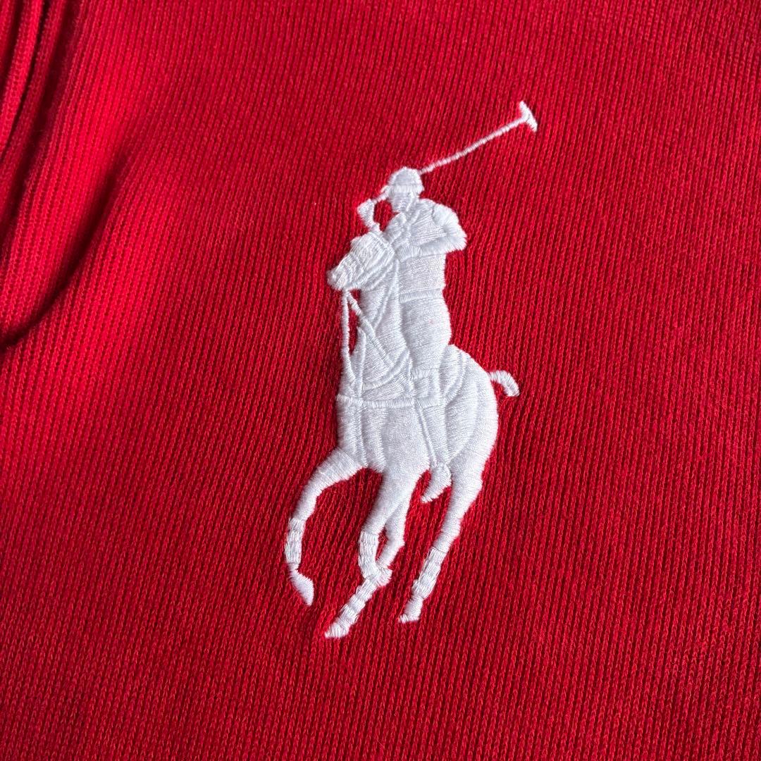 【美品】ラルフローレン ハーフジップ プルオーバースウェット ビッグポニー M