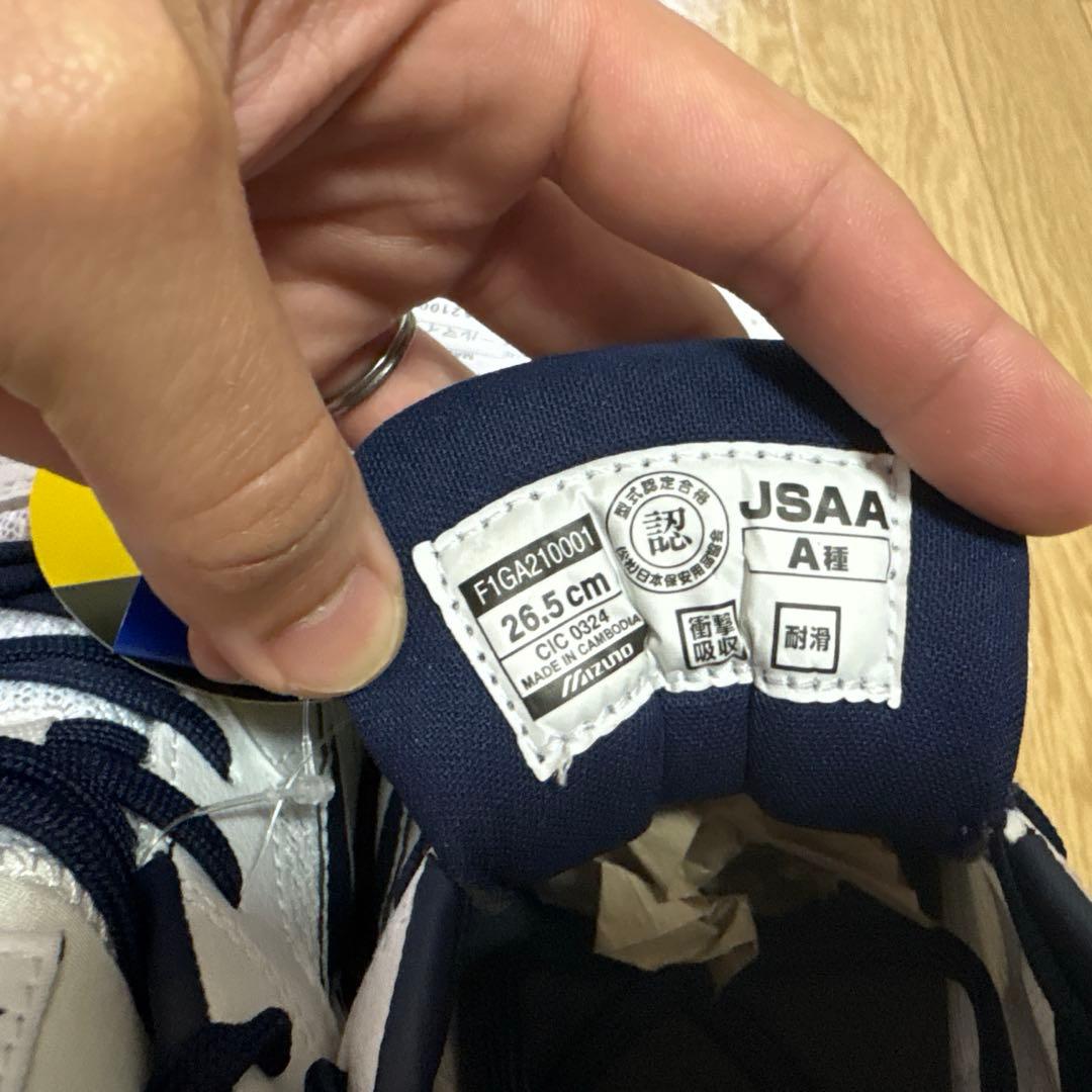 Mizuno 安全靴 ホワイト/ネイビー