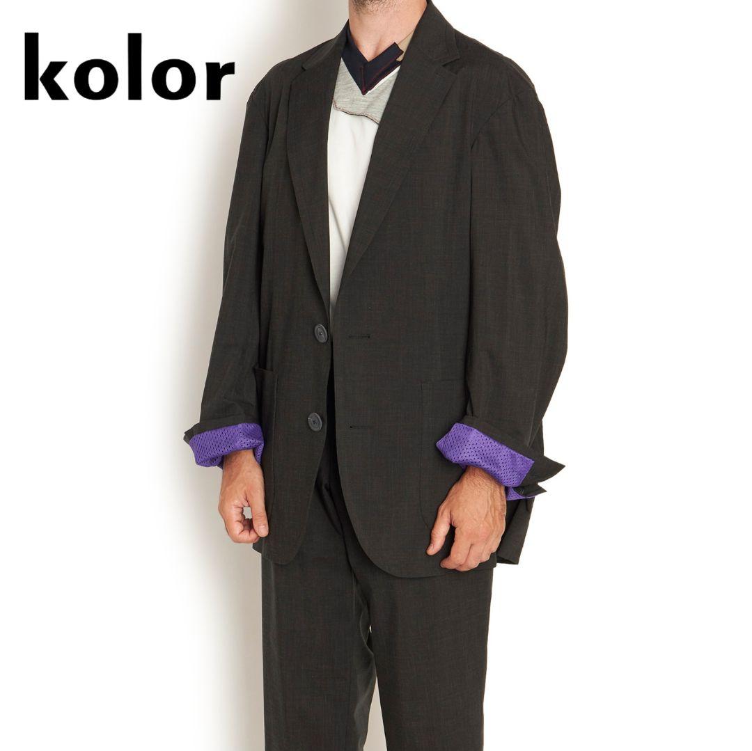 kolor / ウーリータフタ オーバーサイズジャケット / サイズ2