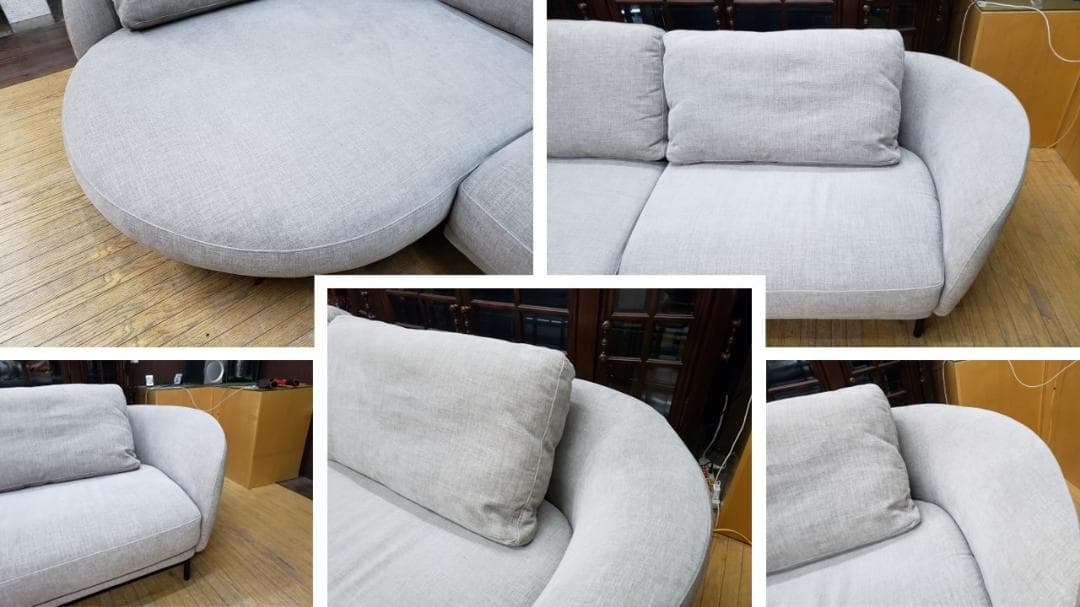 K6　IDC大塚家具　カウチソファセット「ニーデ」バーセルベージュ