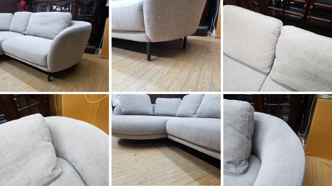 K6　IDC大塚家具　カウチソファセット「ニーデ」バーセルベージュ