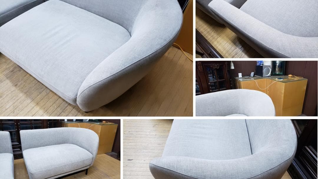 K6　IDC大塚家具　カウチソファセット「ニーデ」バーセルベージュ