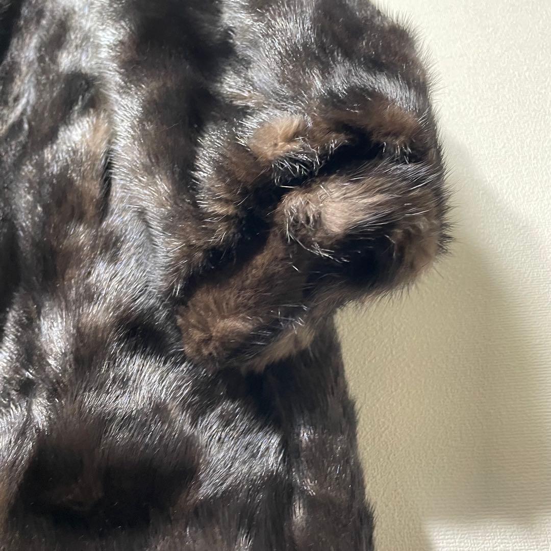 サガミンク リアルファーコート ジャケット アウター ダークブラウン 毛皮