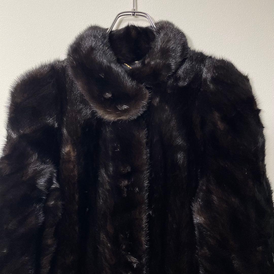 サガミンク リアルファーコート ジャケット アウター ダークブラウン 毛皮