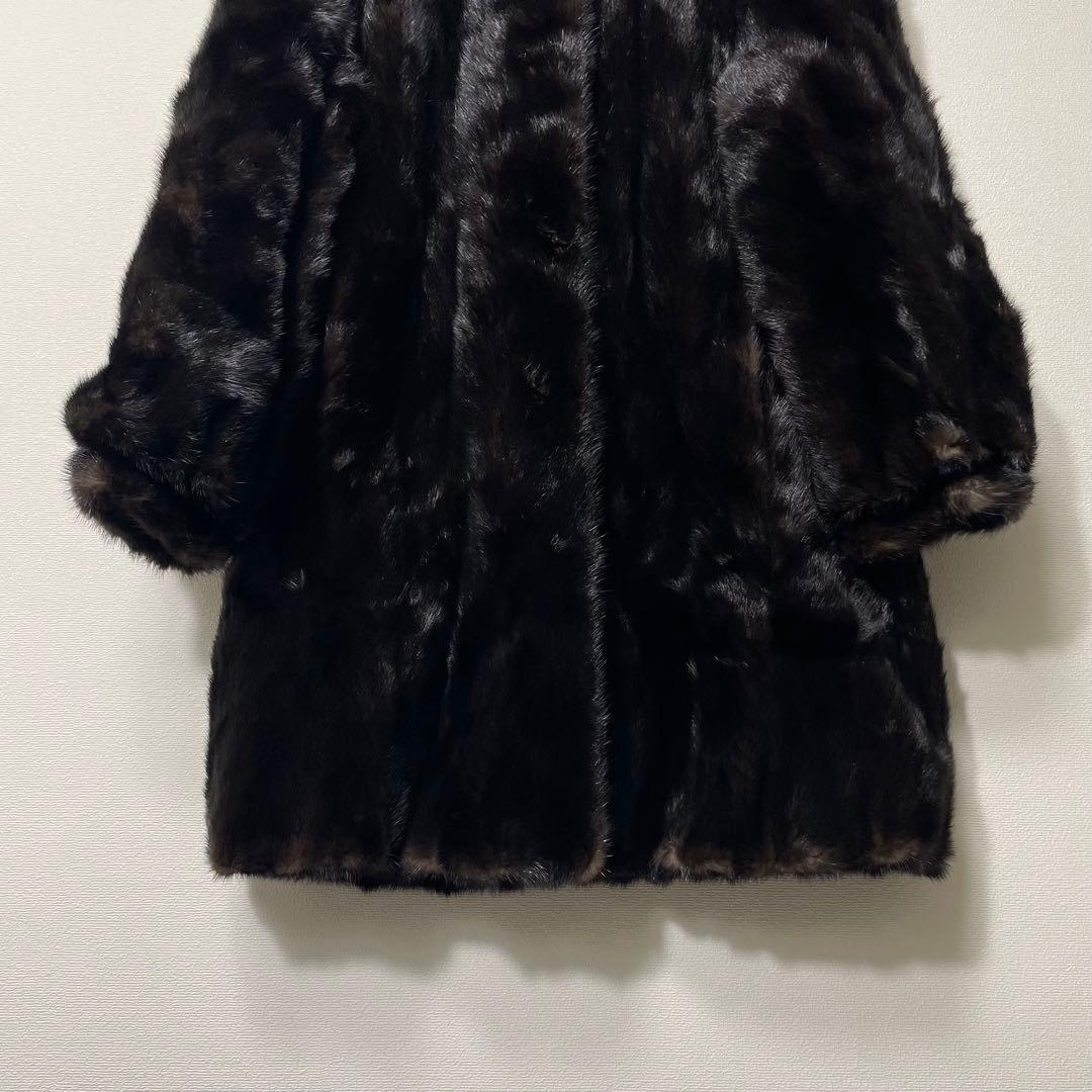 サガミンク リアルファーコート ジャケット アウター ダークブラウン 毛皮