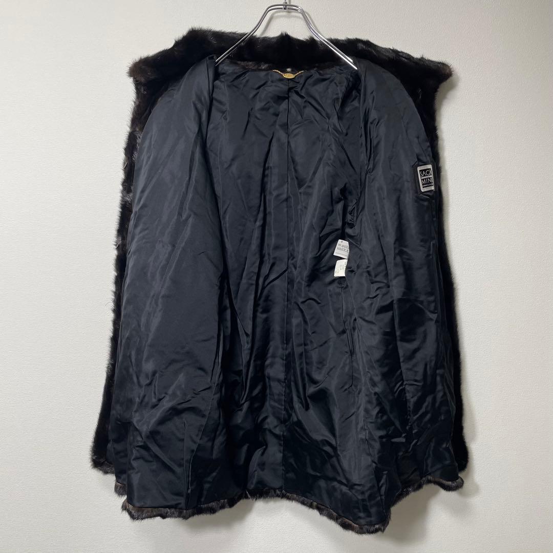 サガミンク リアルファーコート ジャケット アウター ダークブラウン 毛皮