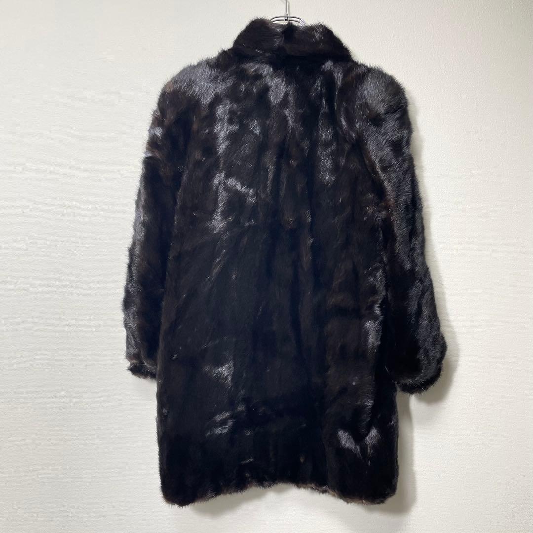 サガミンク リアルファーコート ジャケット アウター ダークブラウン 毛皮