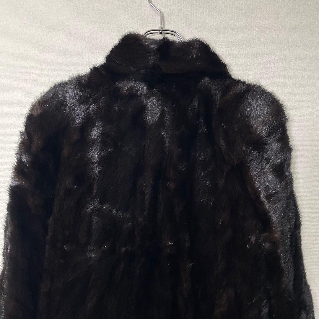 サガミンク リアルファーコート ジャケット アウター ダークブラウン 毛皮