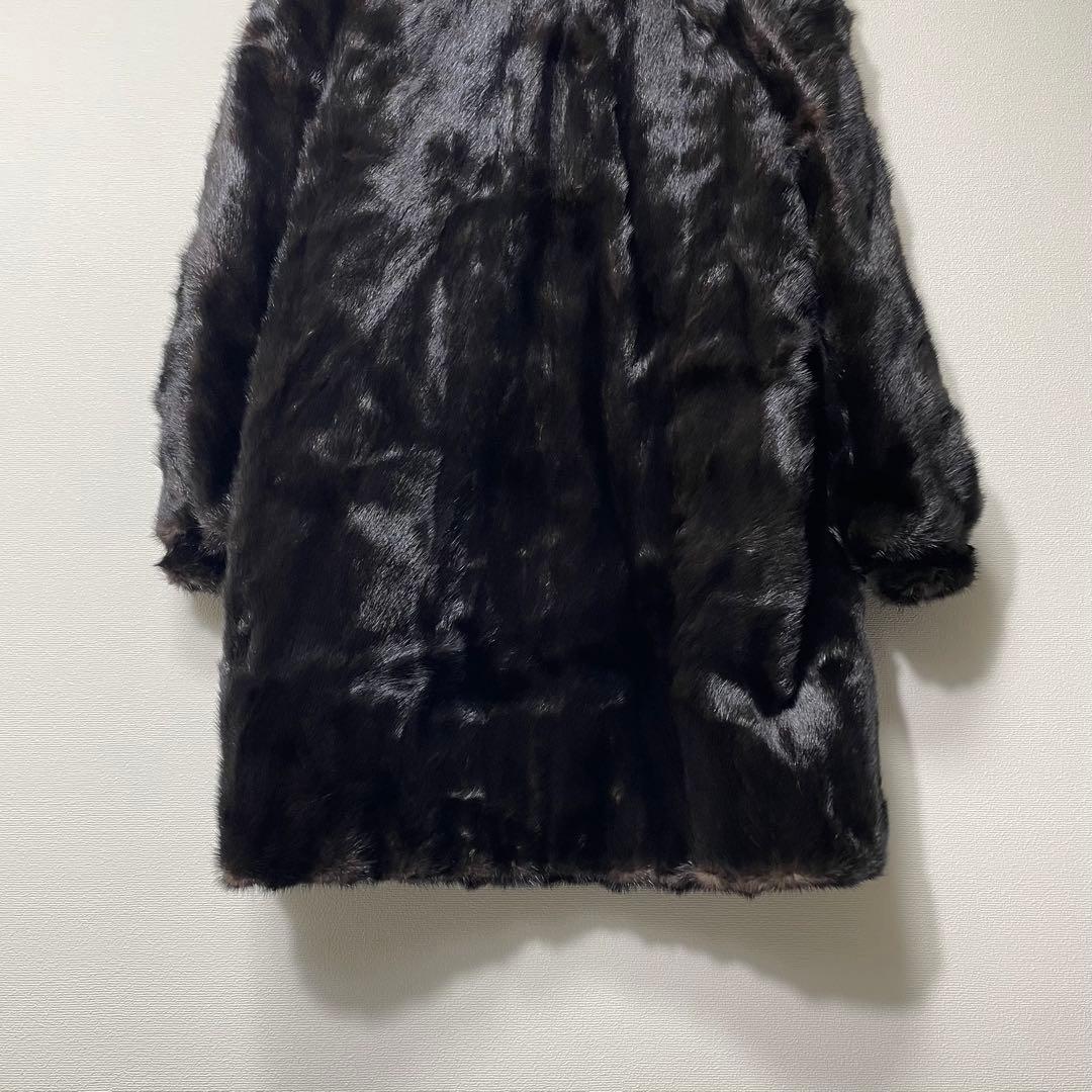 サガミンク リアルファーコート ジャケット アウター ダークブラウン 毛皮