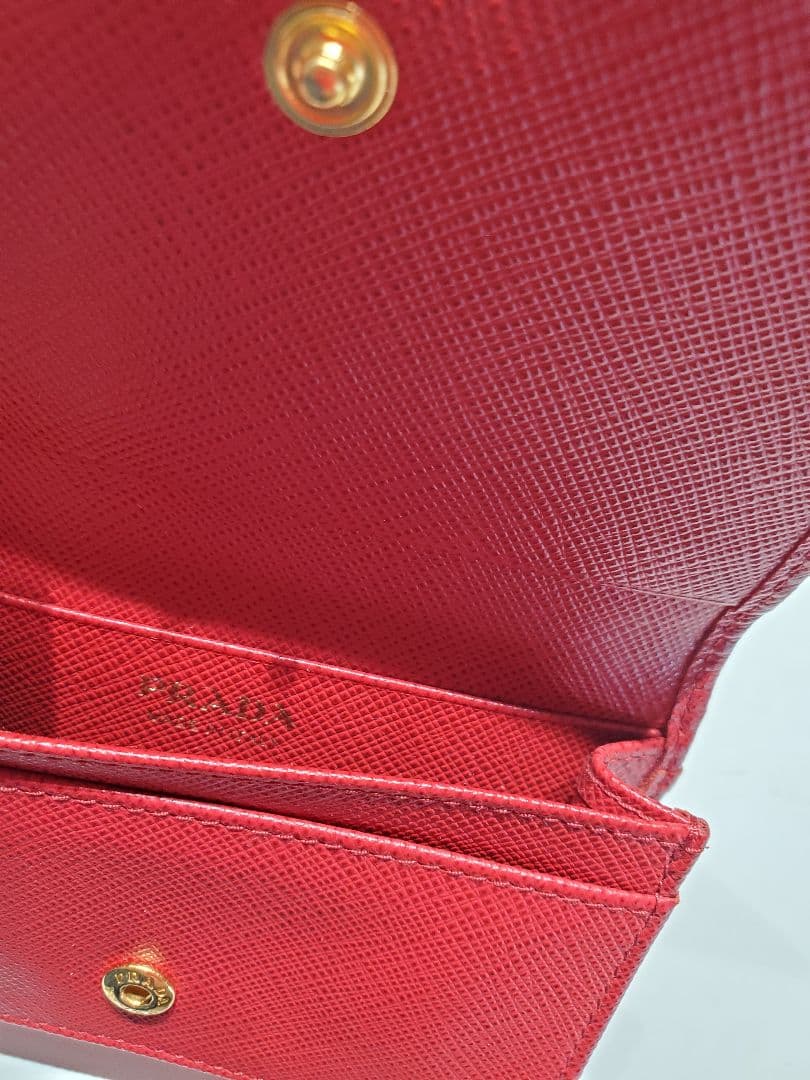 PRADA プラダ　サフィアーノレザー 名刺入れ レッド　赤