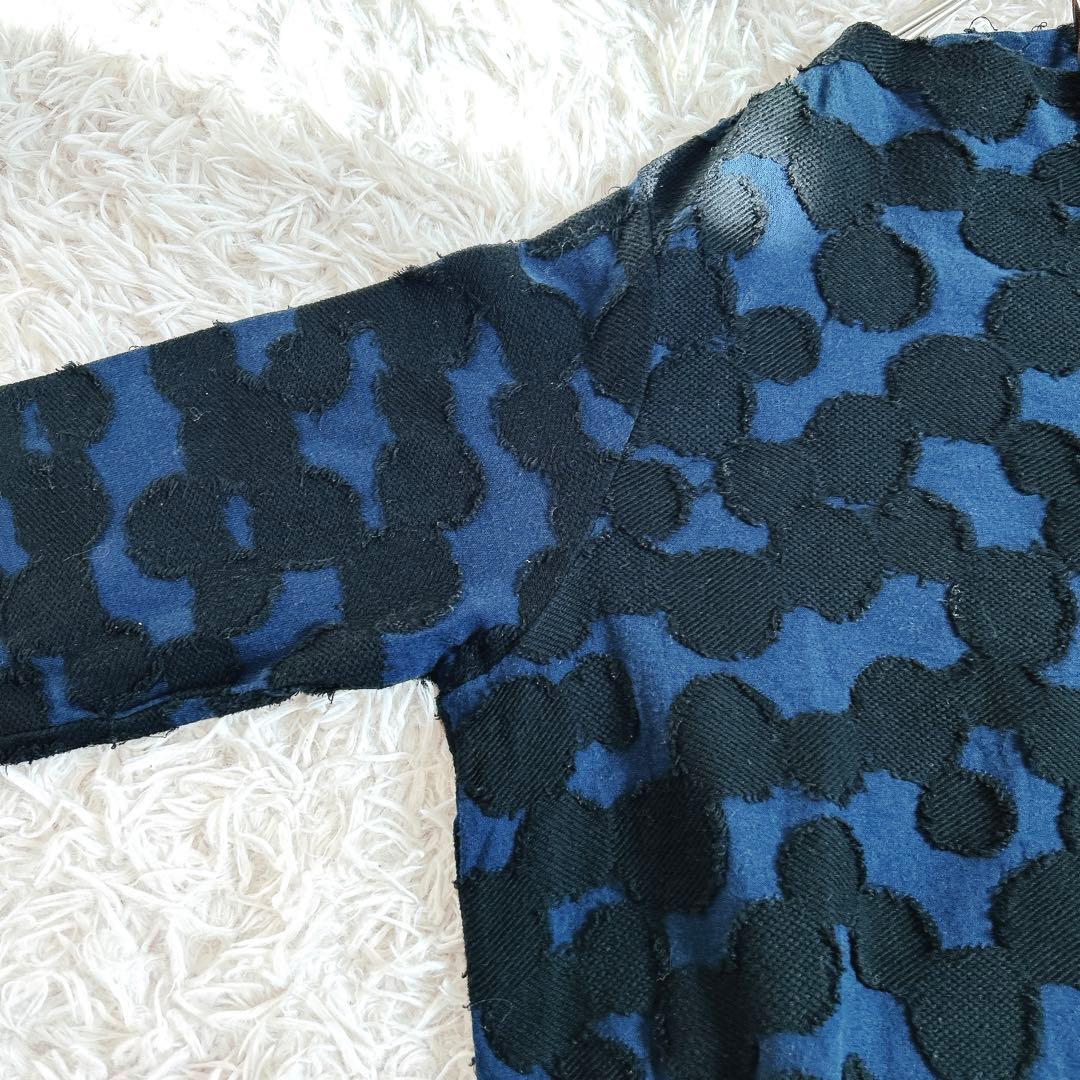 美品⁂センソユニコ⁂メフウ⁂長袖プルオーバー　サークルジャガード　総柄　変形ヘム