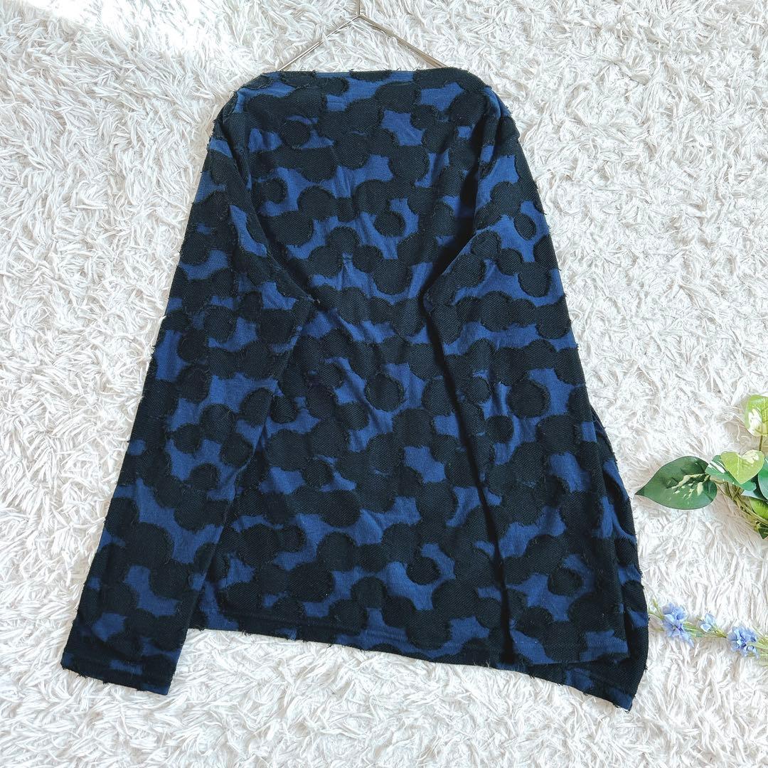 美品⁂センソユニコ⁂メフウ⁂長袖プルオーバー　サークルジャガード　総柄　変形ヘム