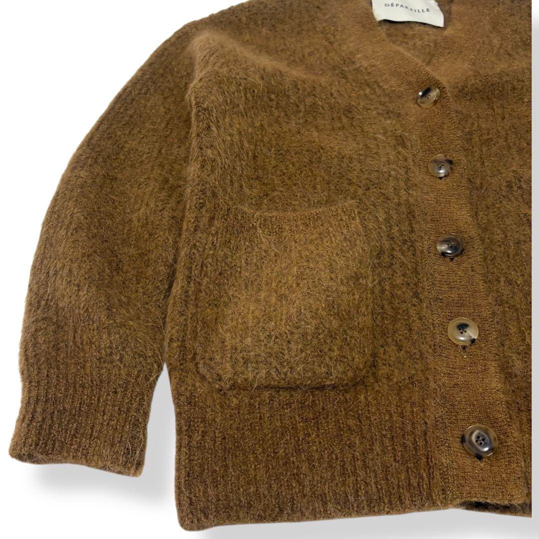 【美品】DEPAREILLE デパリエ アルパカモヘヤカーディガン ブラウン