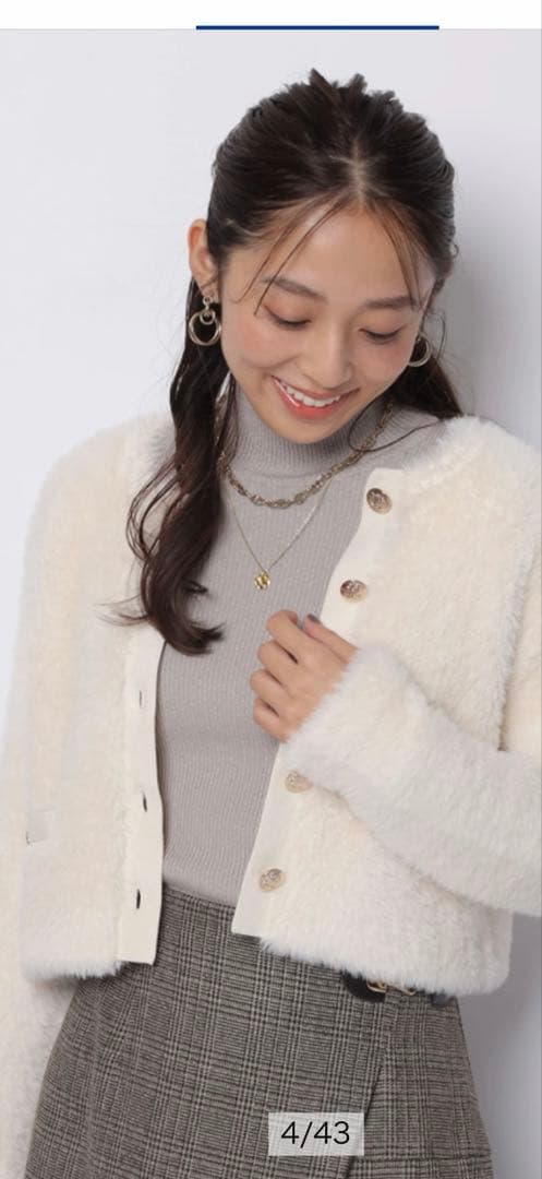 ジャスグリッティー ファーリージャケットライクカーデ