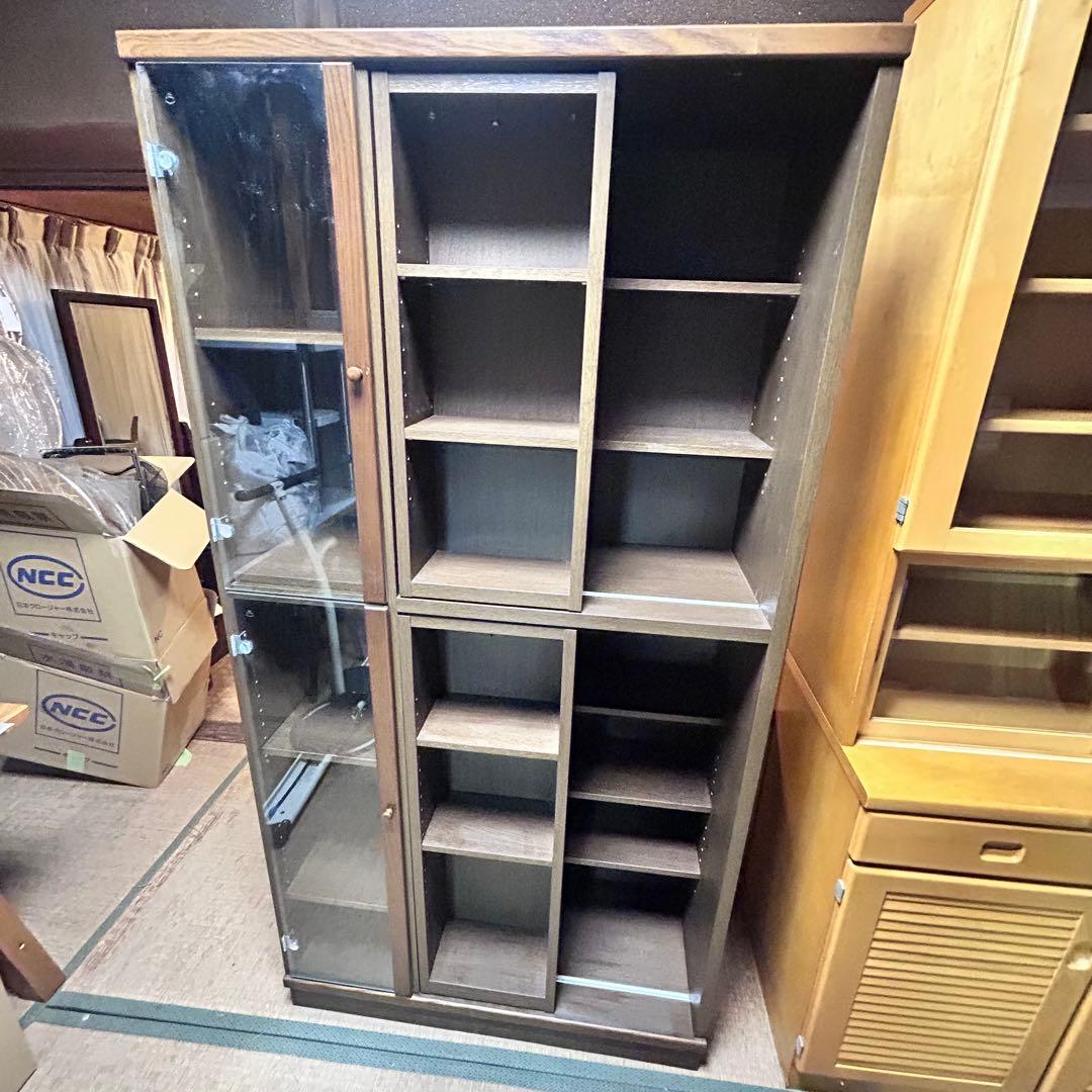 BOOKMAN ブックマン 本棚 ガラス扉付 約600冊収納 丸伸 収納家具