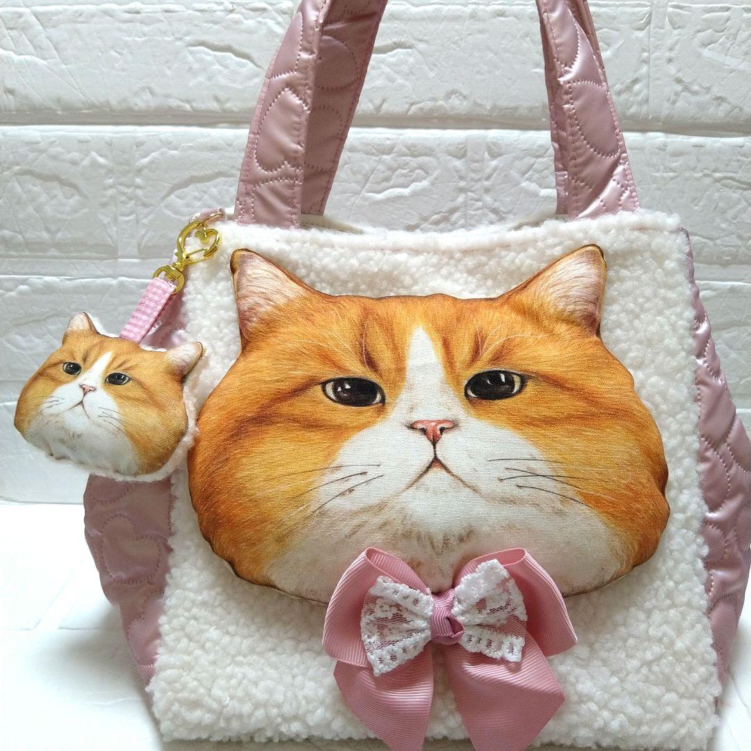 ね*ふ様 コヤンイサムチョン☆スクエアトートバッグ　もこもこボア＆メタルハート