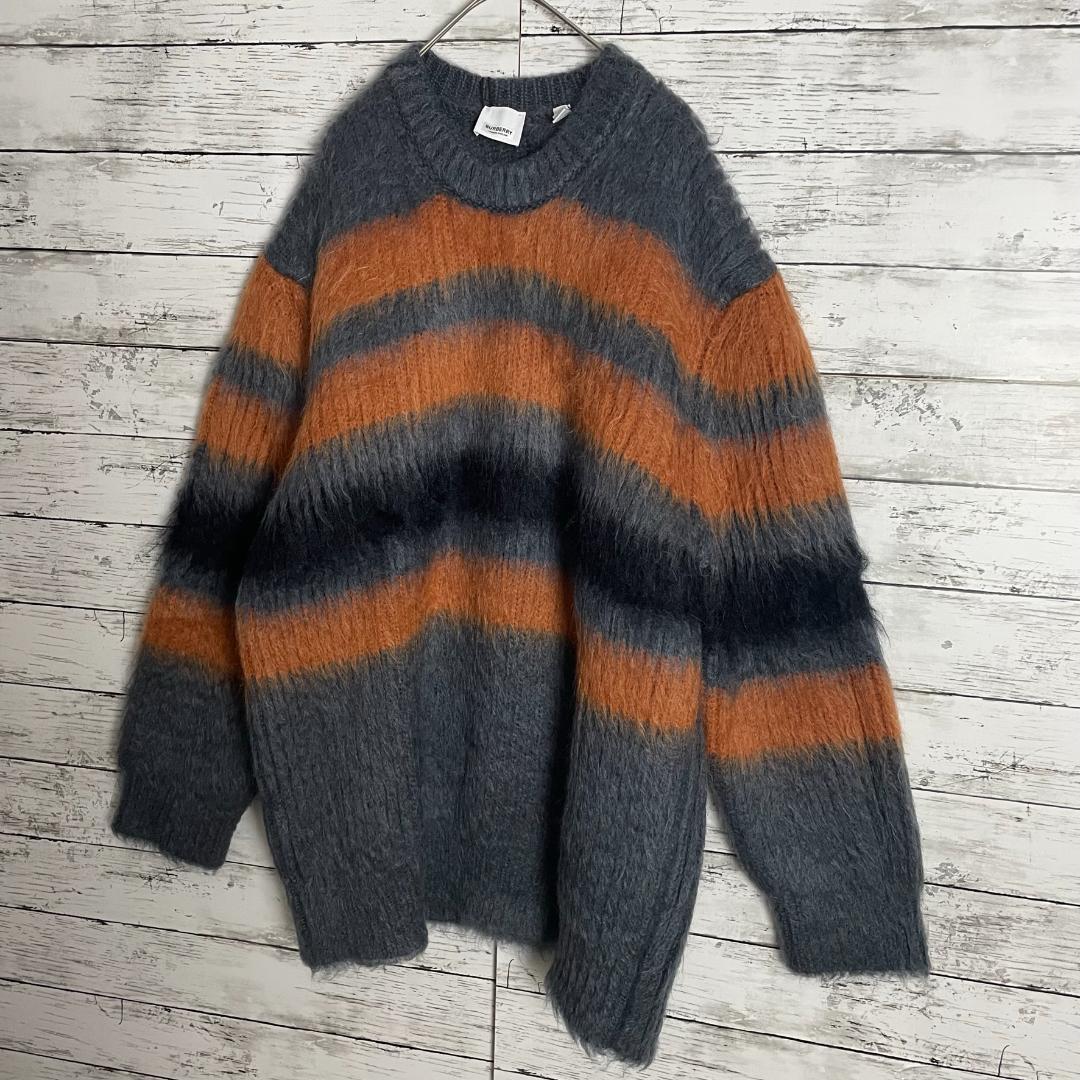 【即完売注意】 バーバリーロンドン モヘア パネルボーダー ニット セーター