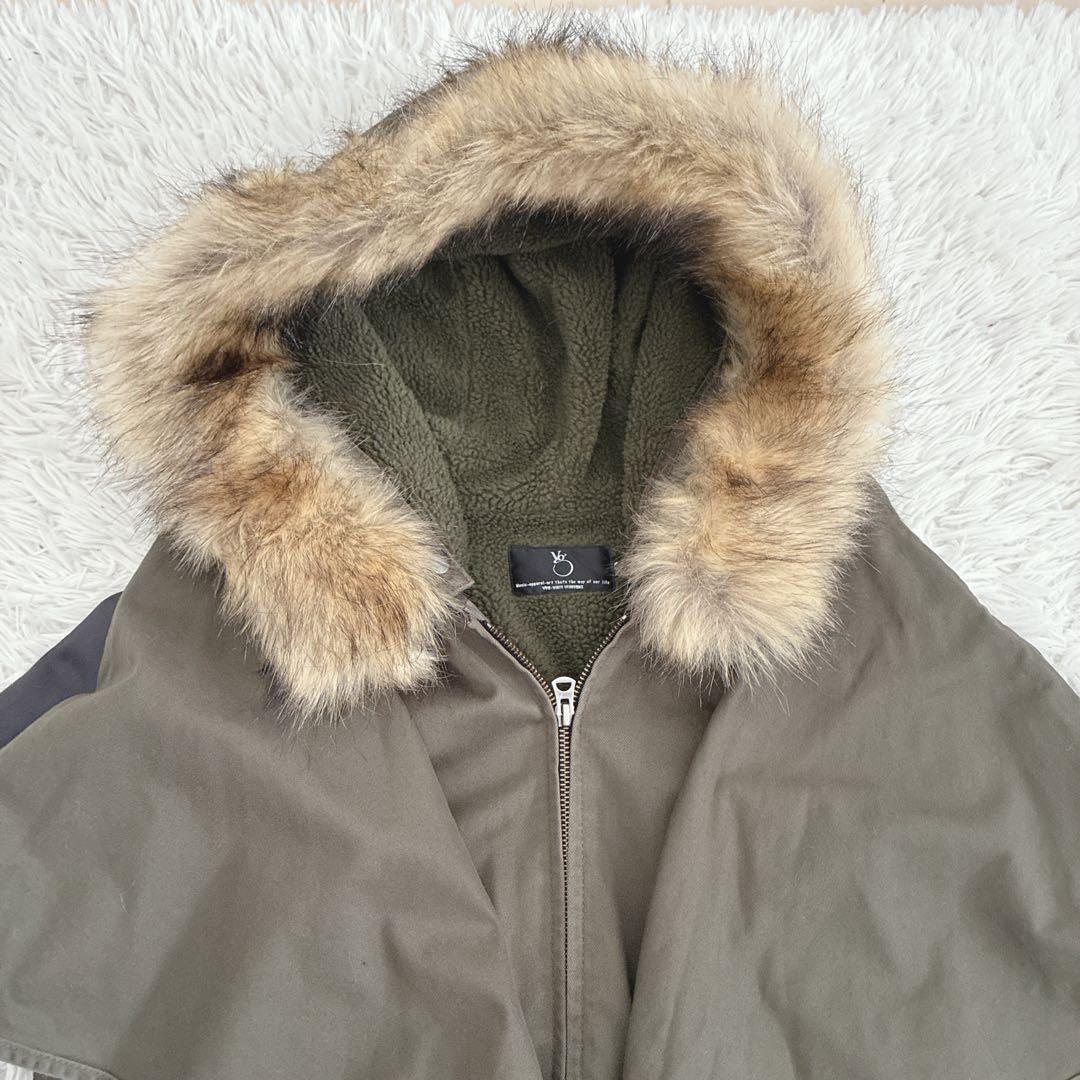 VIRGO モッズコート 変形デザイン ファー カウレザー 切替 カーキ 3