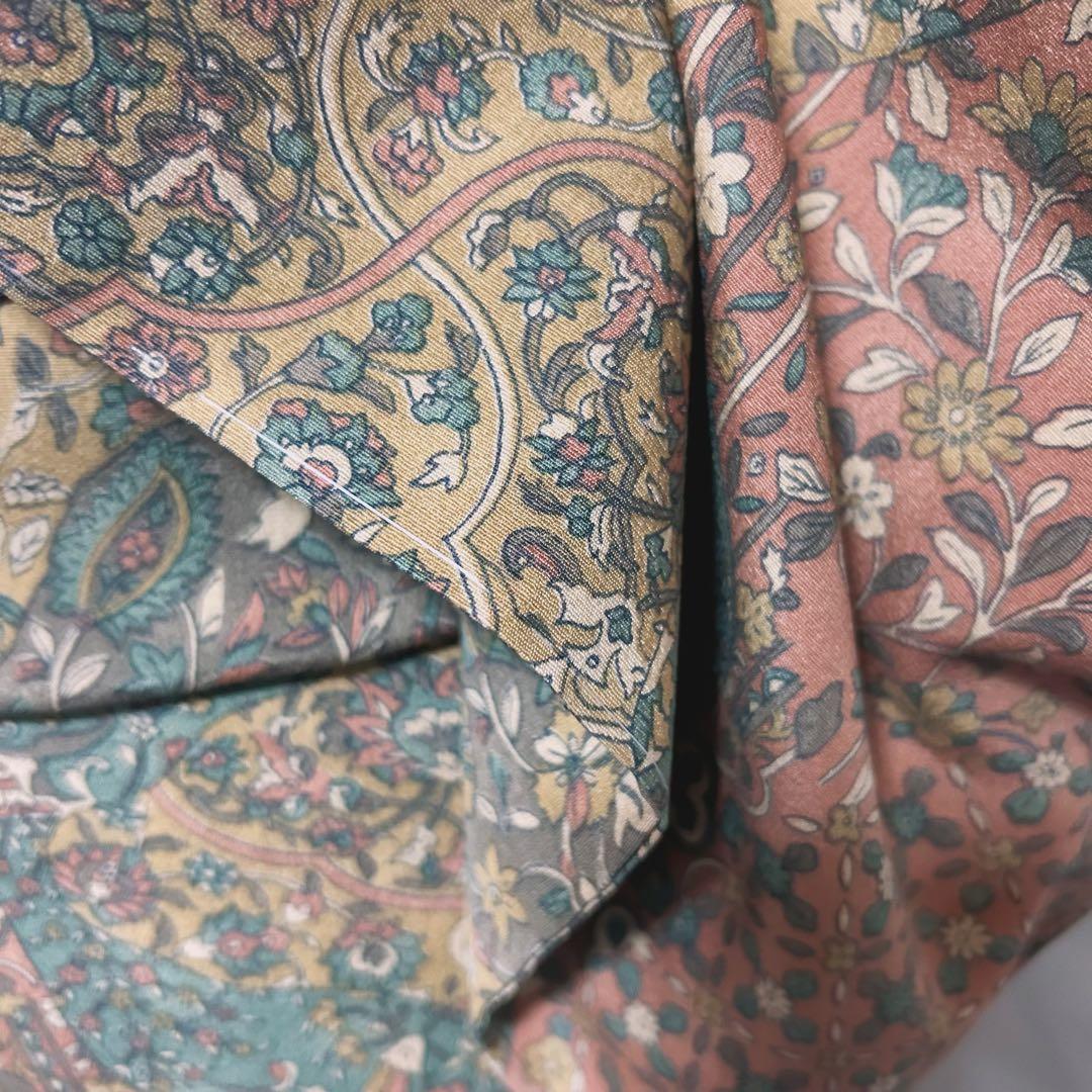 正絹　未使用　新品同様　美品　袷　正絹　江戸更紗　小紋　フルセット　4点