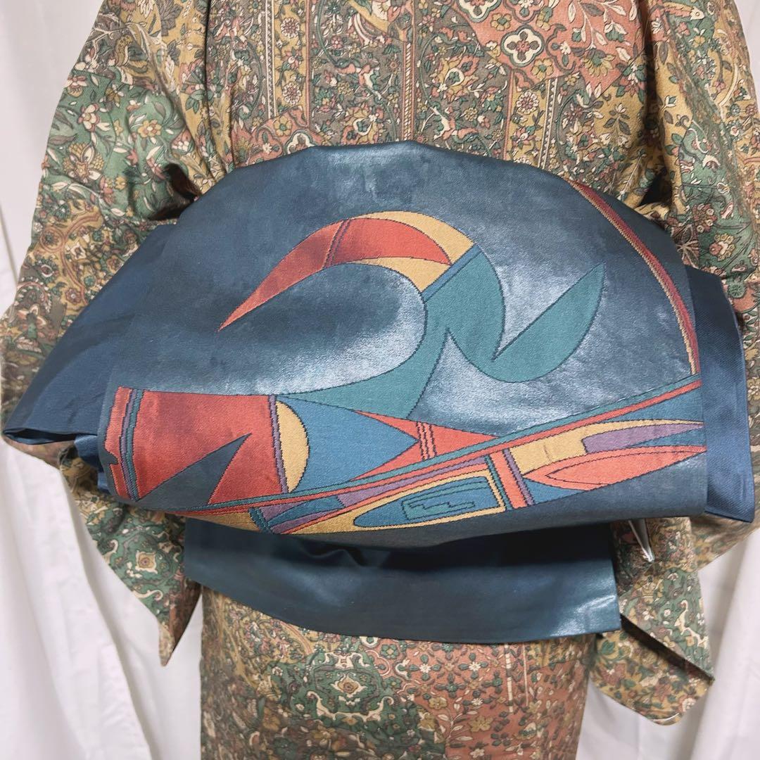 正絹　未使用　新品同様　美品　袷　正絹　江戸更紗　小紋　フルセット　4点