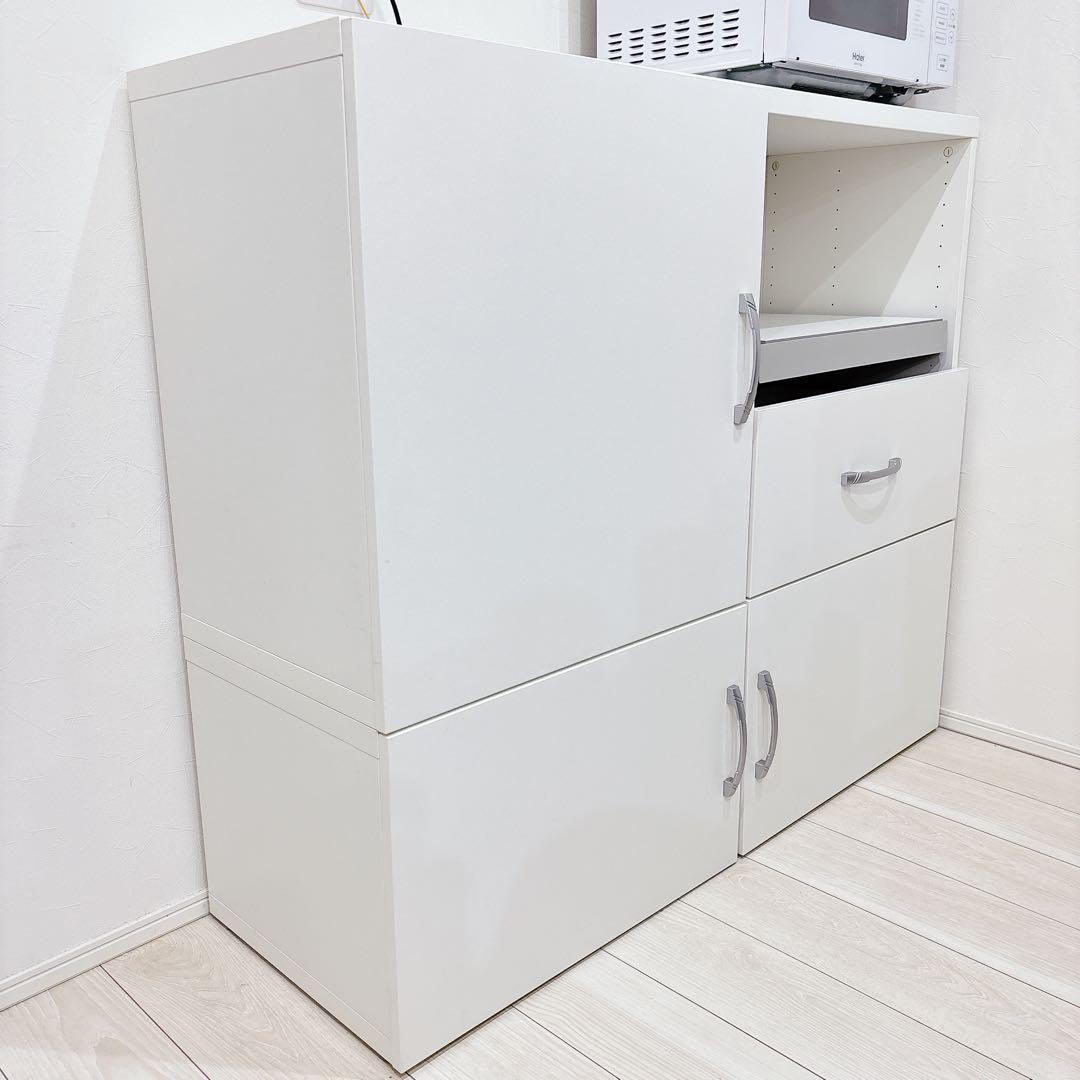 IKEA イケア ベストー 食器棚 ローボード カップボード 収納 引き出し 白