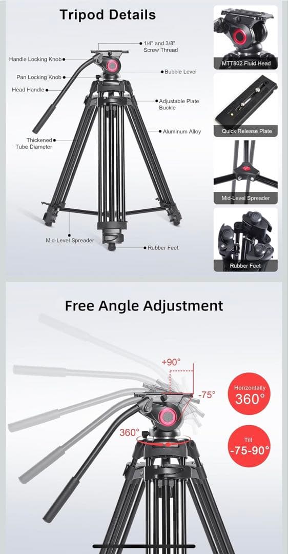 miliboo MTT601A カメラ三脚　未使用に近い