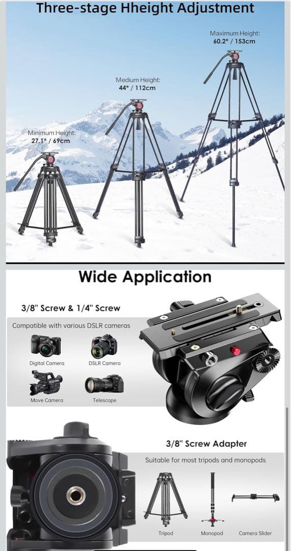 miliboo MTT601A カメラ三脚　未使用に近い