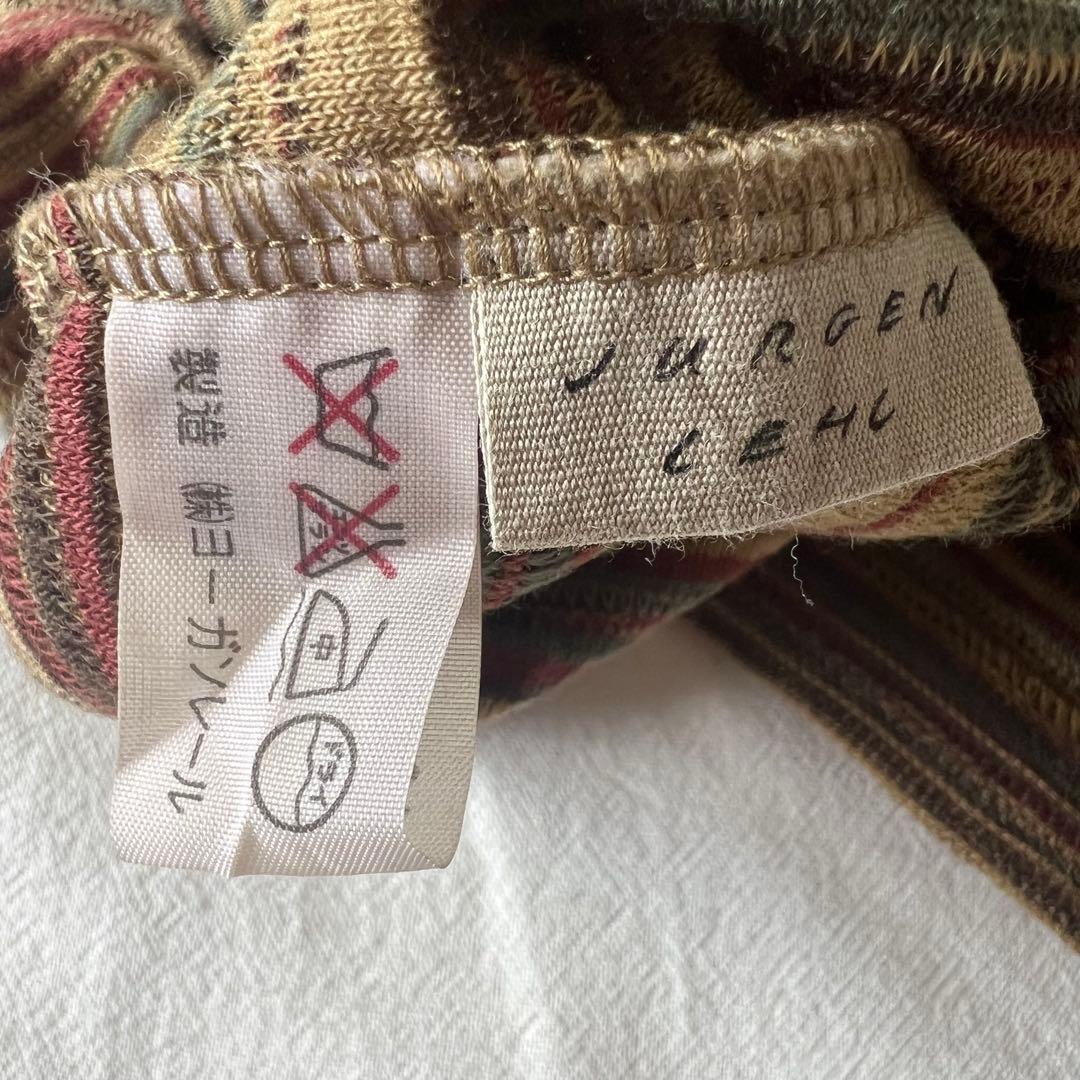 【高級】Jurgen Lehl カットソー 長袖 プリーツ デザイン◎ ブラウン