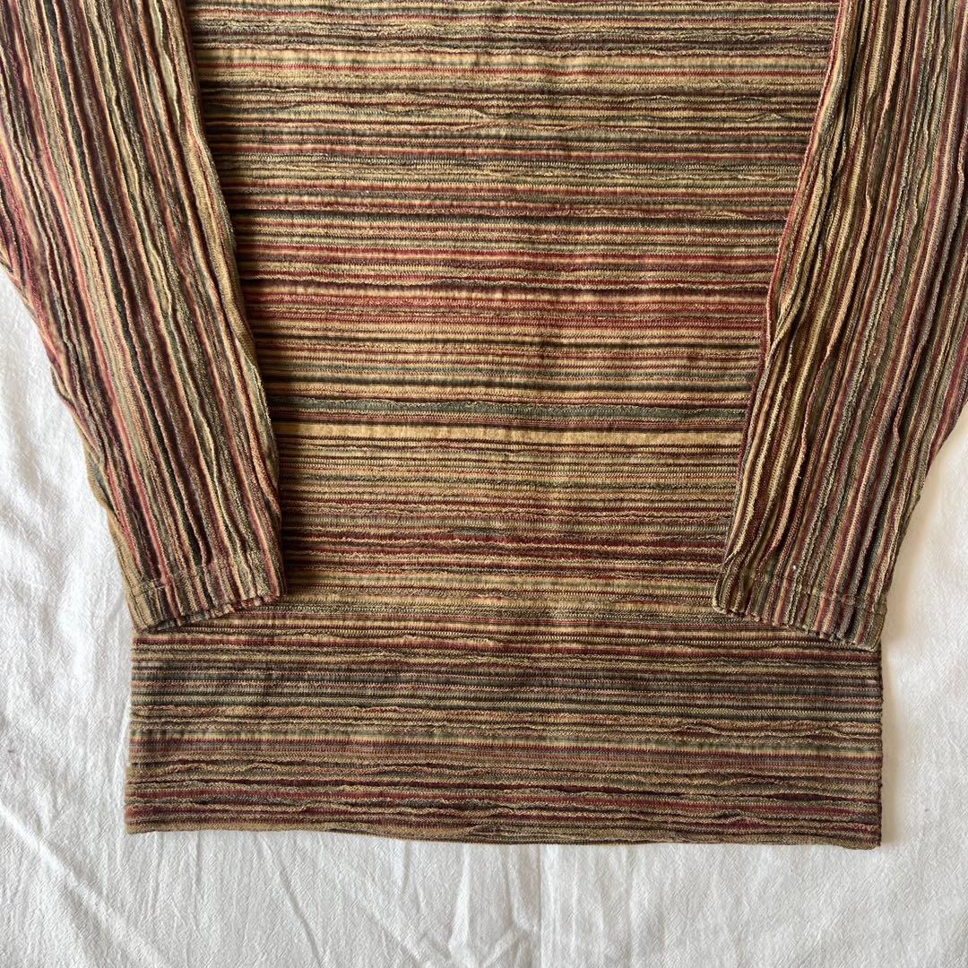 【高級】Jurgen Lehl カットソー 長袖 プリーツ デザイン◎ ブラウン