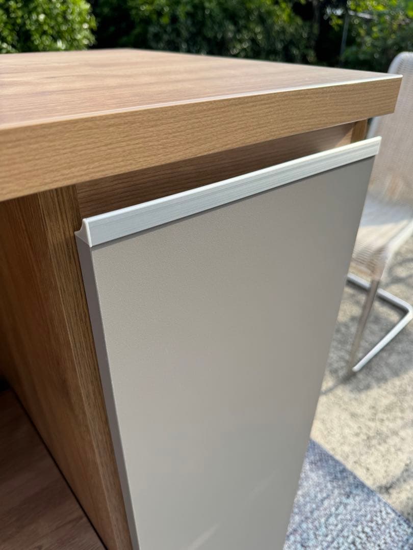 【展示品レベルの美品】キッチンカウンター／幅90・ナチュラルグレージュ・日本製