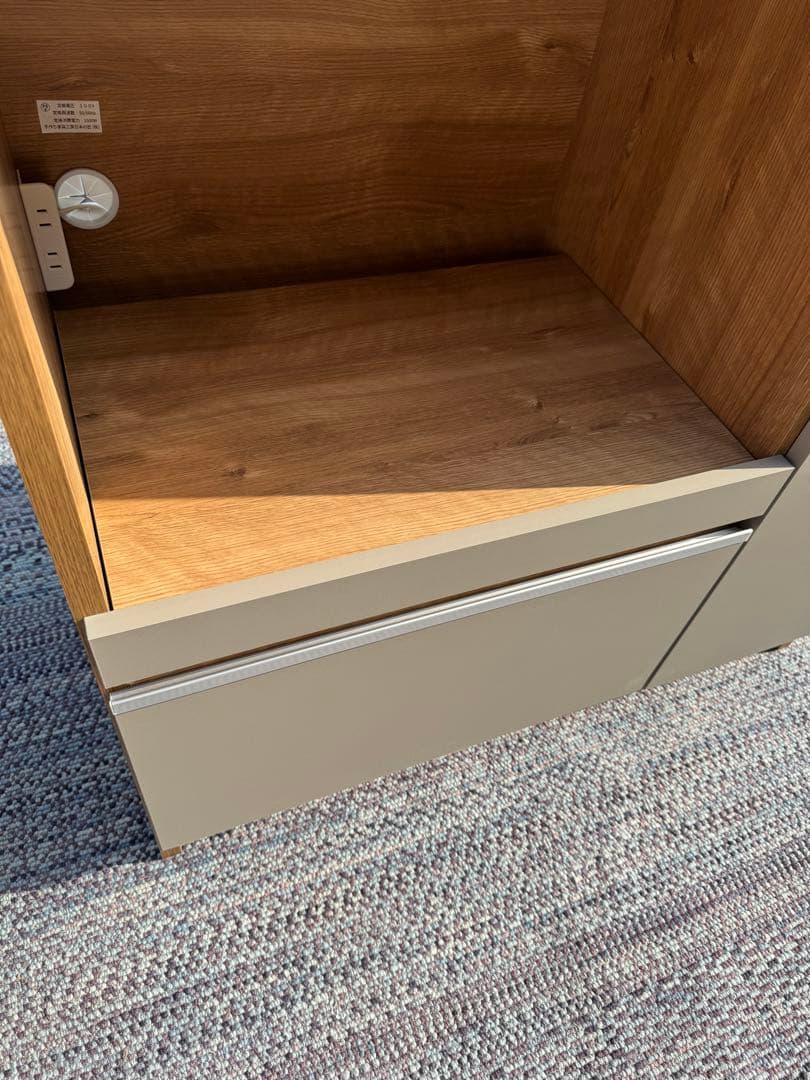 【展示品レベルの美品】キッチンカウンター／幅90・ナチュラルグレージュ・日本製