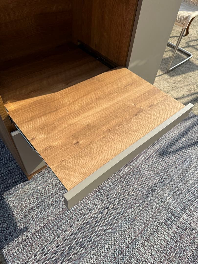 【展示品レベルの美品】キッチンカウンター／幅90・ナチュラルグレージュ・日本製