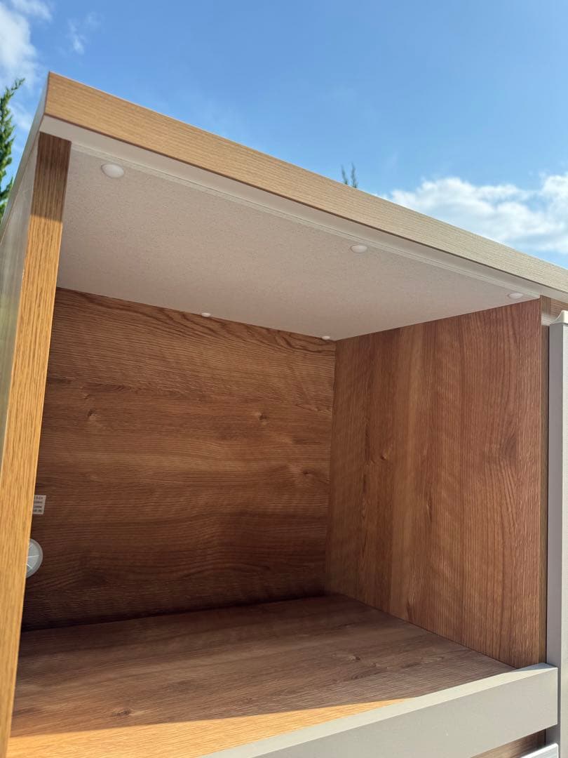 【展示品レベルの美品】キッチンカウンター／幅90・ナチュラルグレージュ・日本製