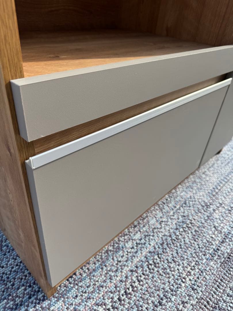 【展示品レベルの美品】キッチンカウンター／幅90・ナチュラルグレージュ・日本製