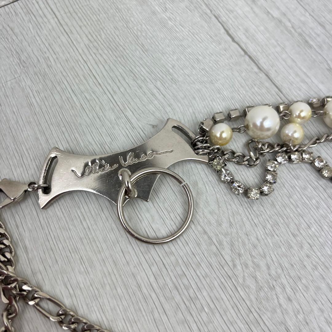 alice auaa ウエストチェーンベルト ライトストーン パール 4連