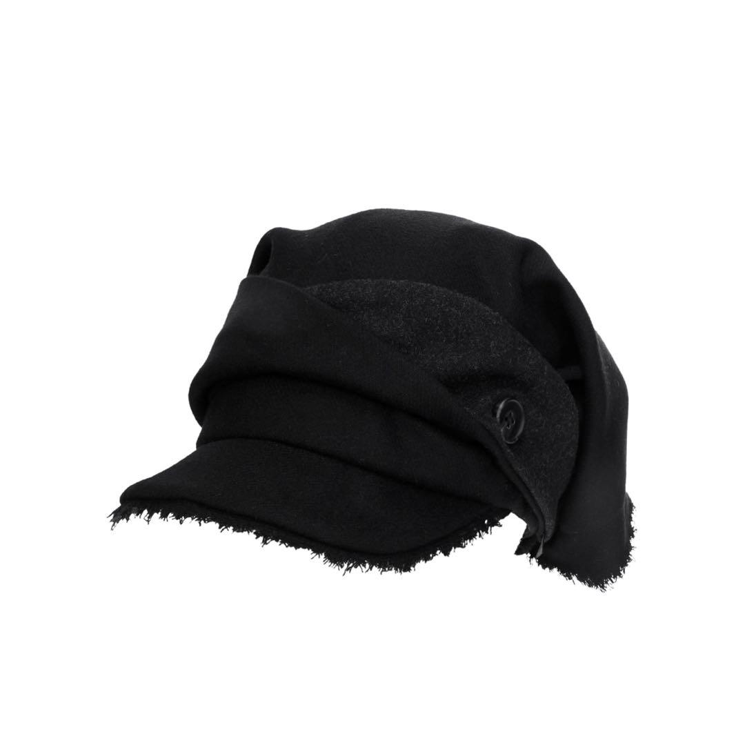 スカーフベールウールキャップ / ブラック　ojos キャスケット