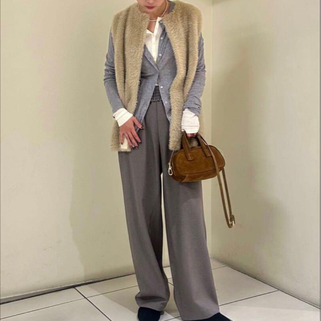 【新品タグ付き】ジャーナルスタンダード ダブルフェイスフェザークルーネックベスト