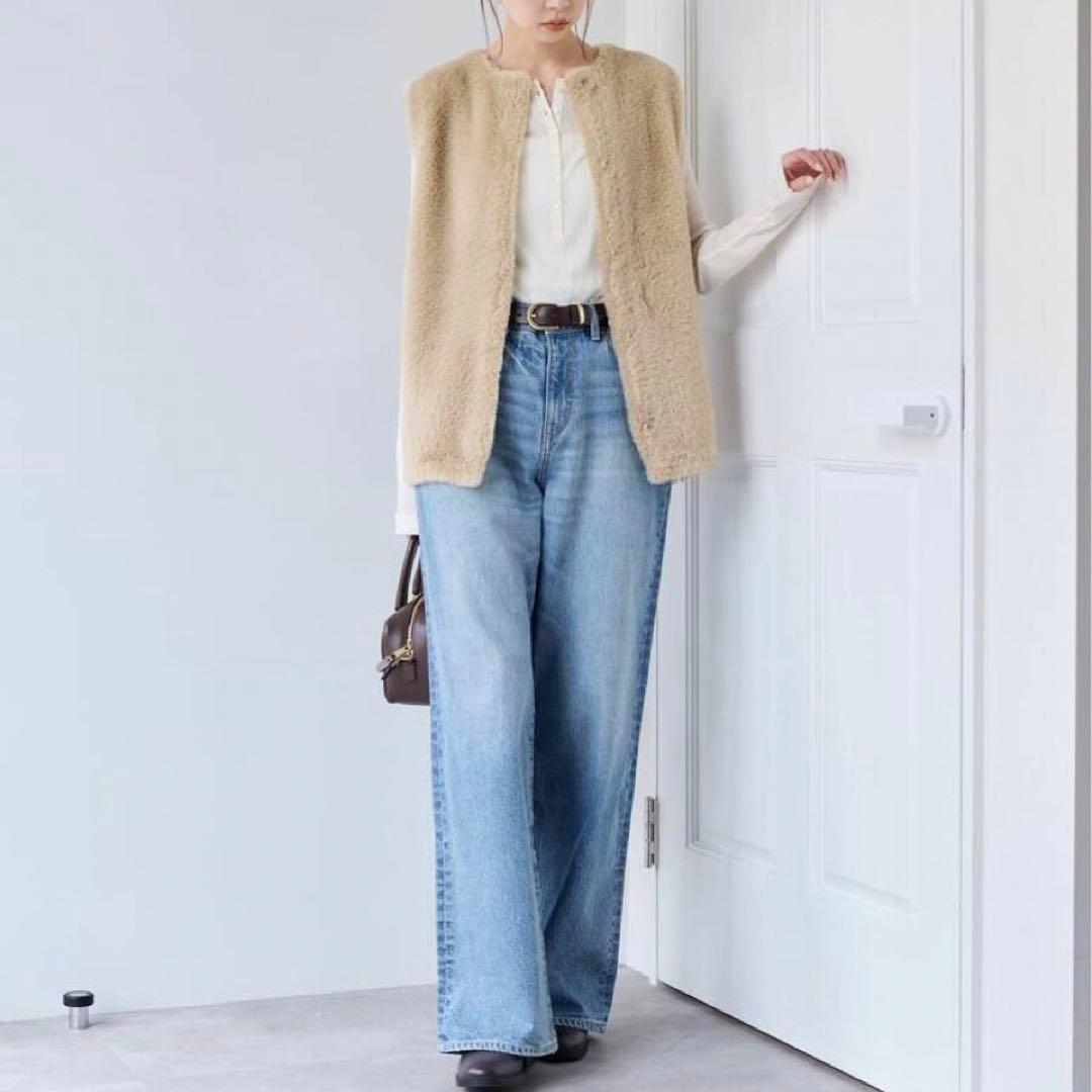 【新品タグ付き】ジャーナルスタンダード ダブルフェイスフェザークルーネックベスト