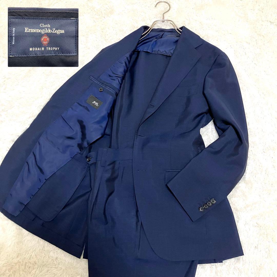 極美品✨ ブリッラペルイルグスト ゼニア モヘア混 イタリア生地 M ネイビー