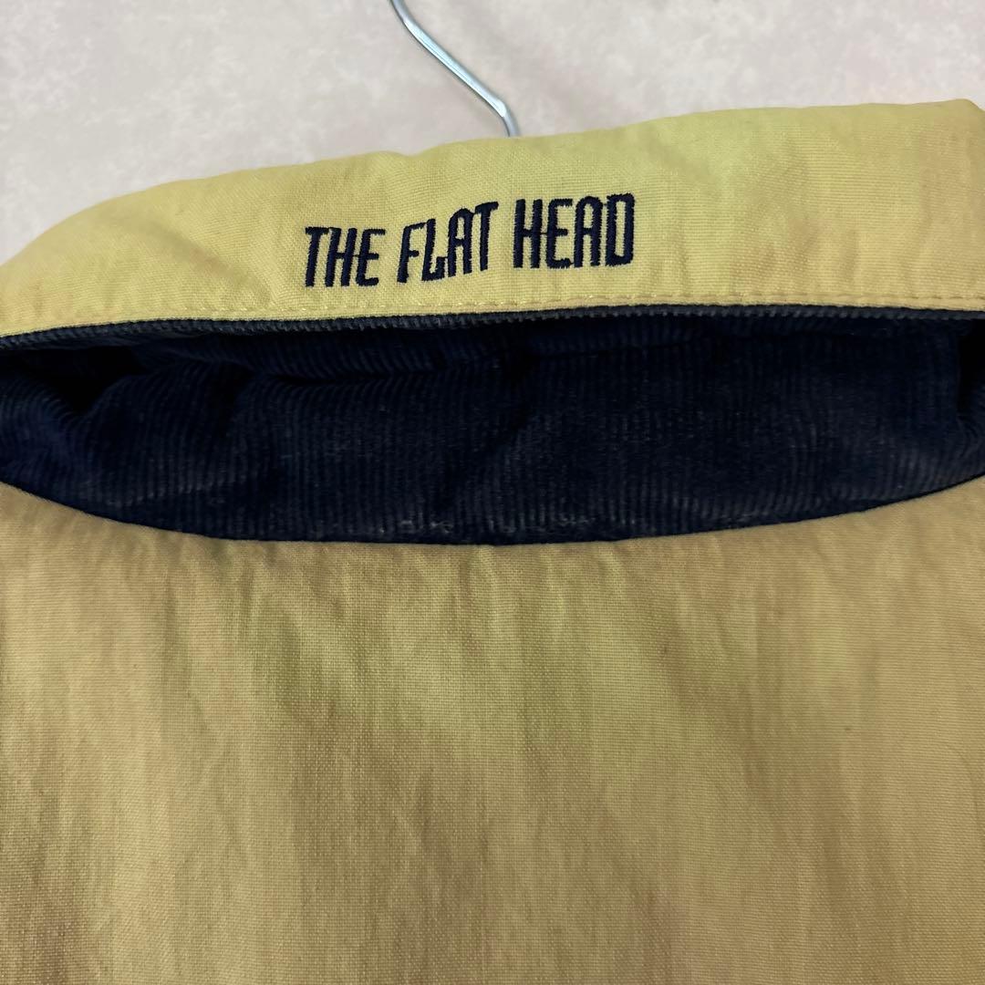 フラットヘッド　リバーシブルダウンベスト 42 ベージュ ネイビー