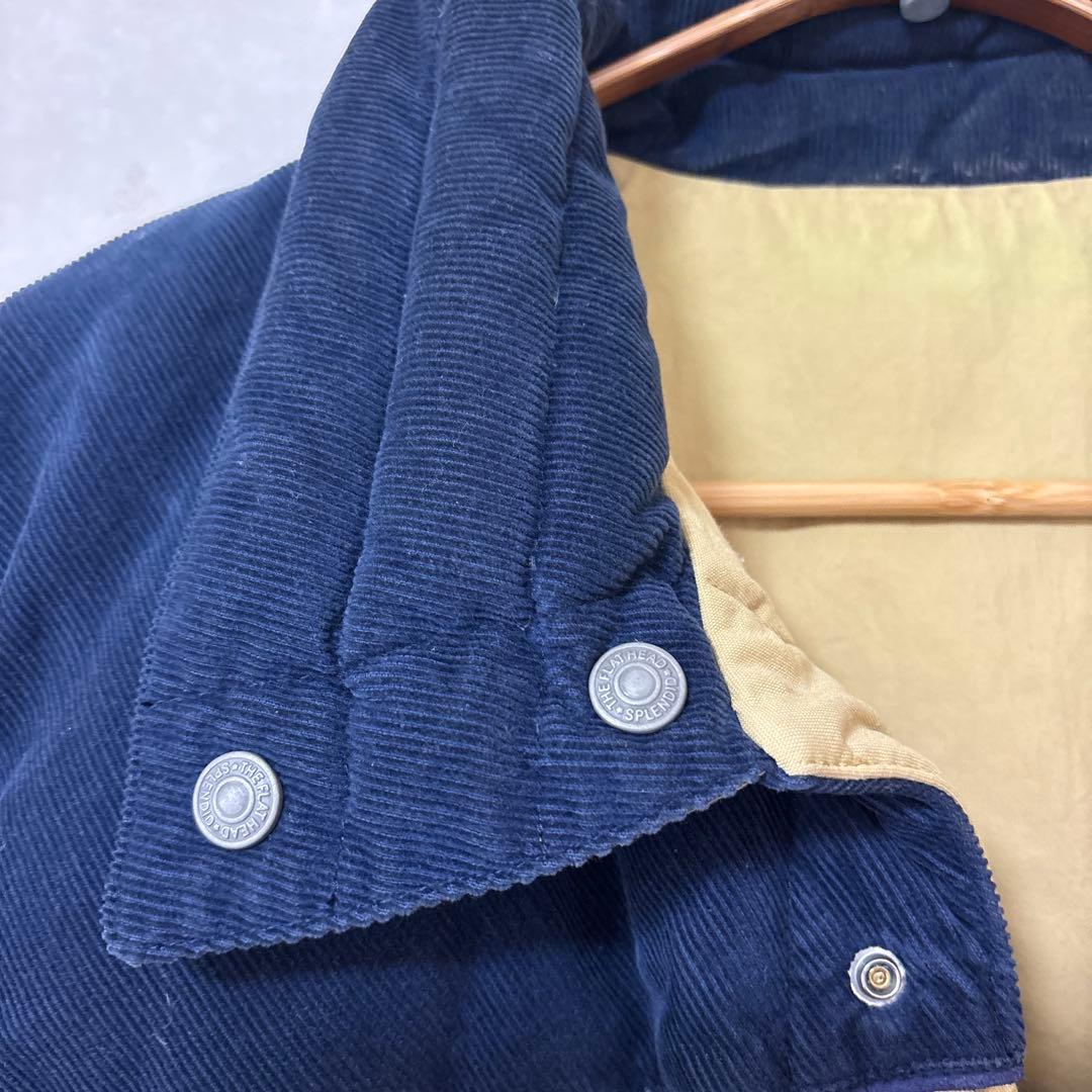 フラットヘッド　リバーシブルダウンベスト 42 ベージュ ネイビー