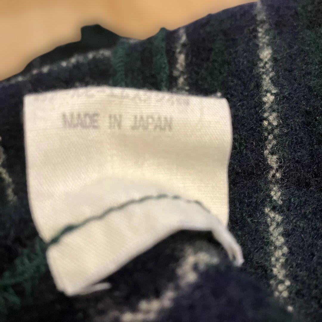 45R チェックワンピース　ロング　毛100% 日本製