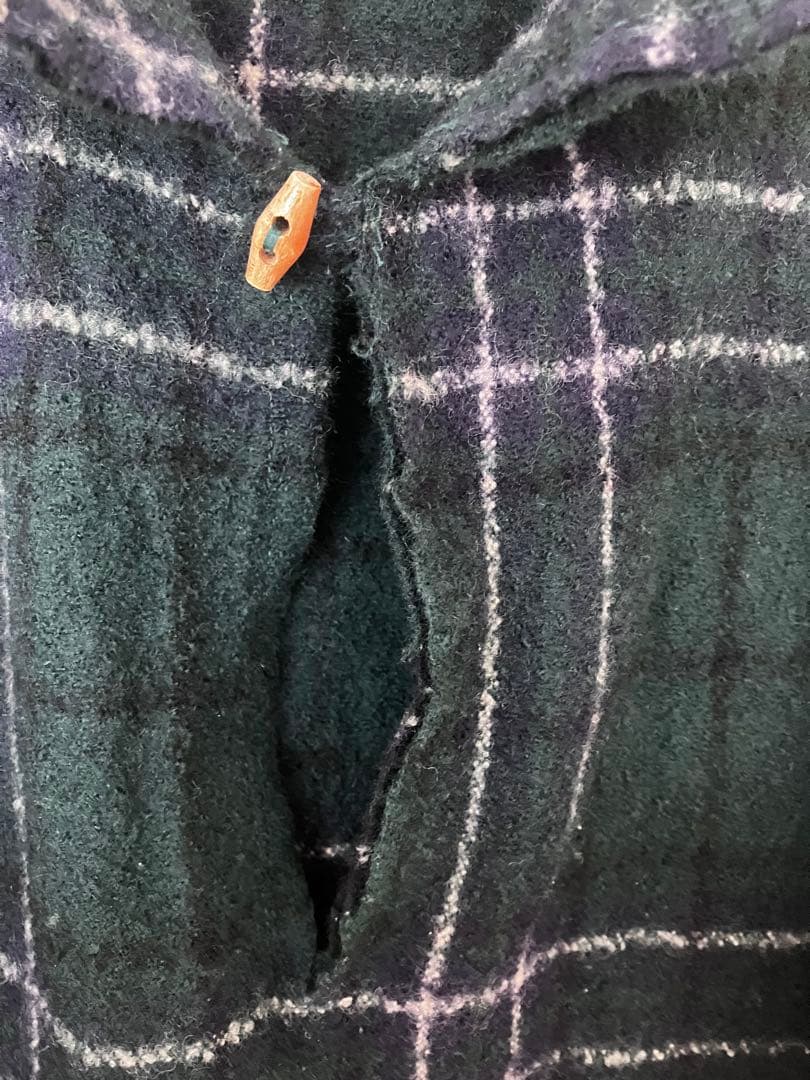 45R チェックワンピース　ロング　毛100% 日本製