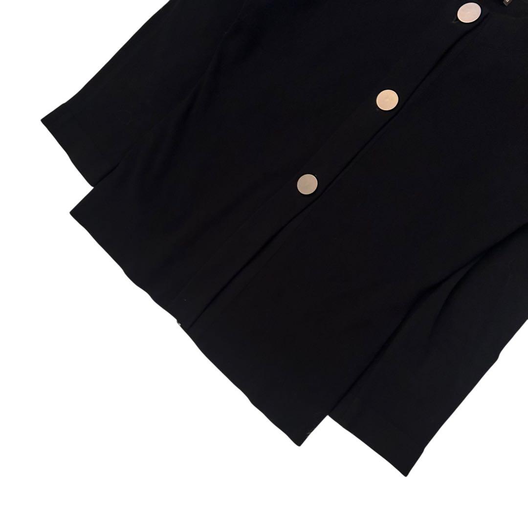 未使用級✨FOXEY 黒 パフ袖 ニットカーディガン 金ボタン 38 七分袖