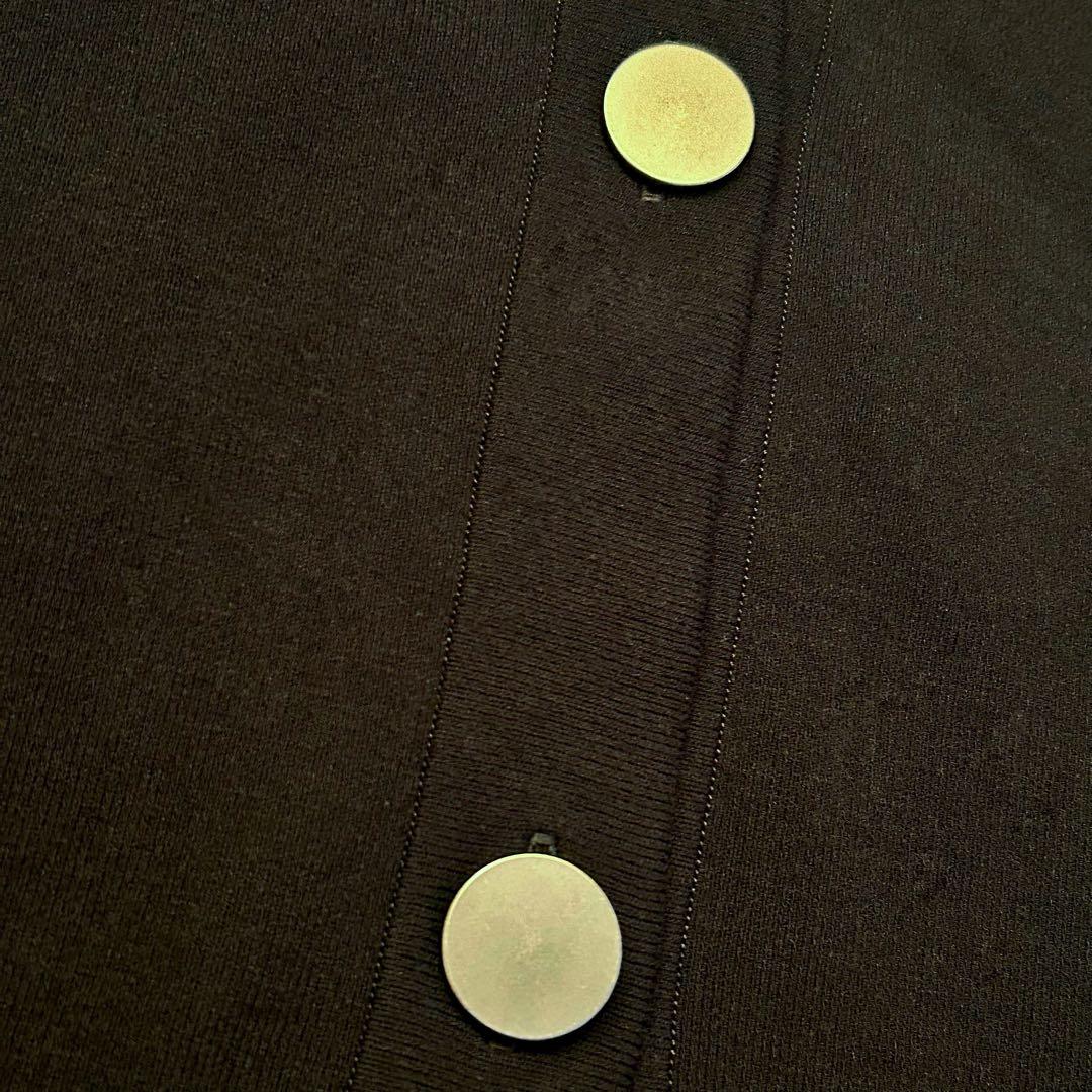 未使用級✨FOXEY 黒 パフ袖 ニットカーディガン 金ボタン 38 七分袖