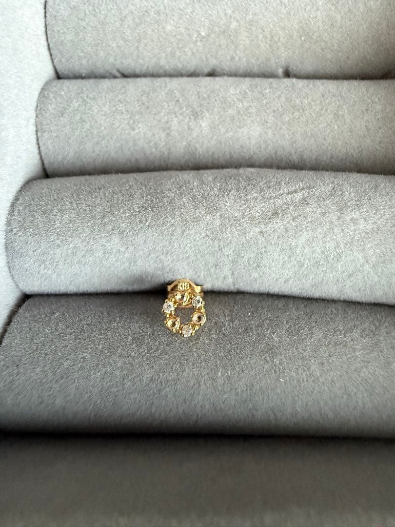 美品✨ agete アガット ピアス 18k ダイヤ ゴールド 片耳のみ 一粒