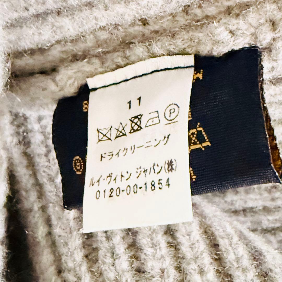 未使用　ルイヴィトン　ニット帽　ビーニー　カシミア100 グレー　ロゴ　メンズ