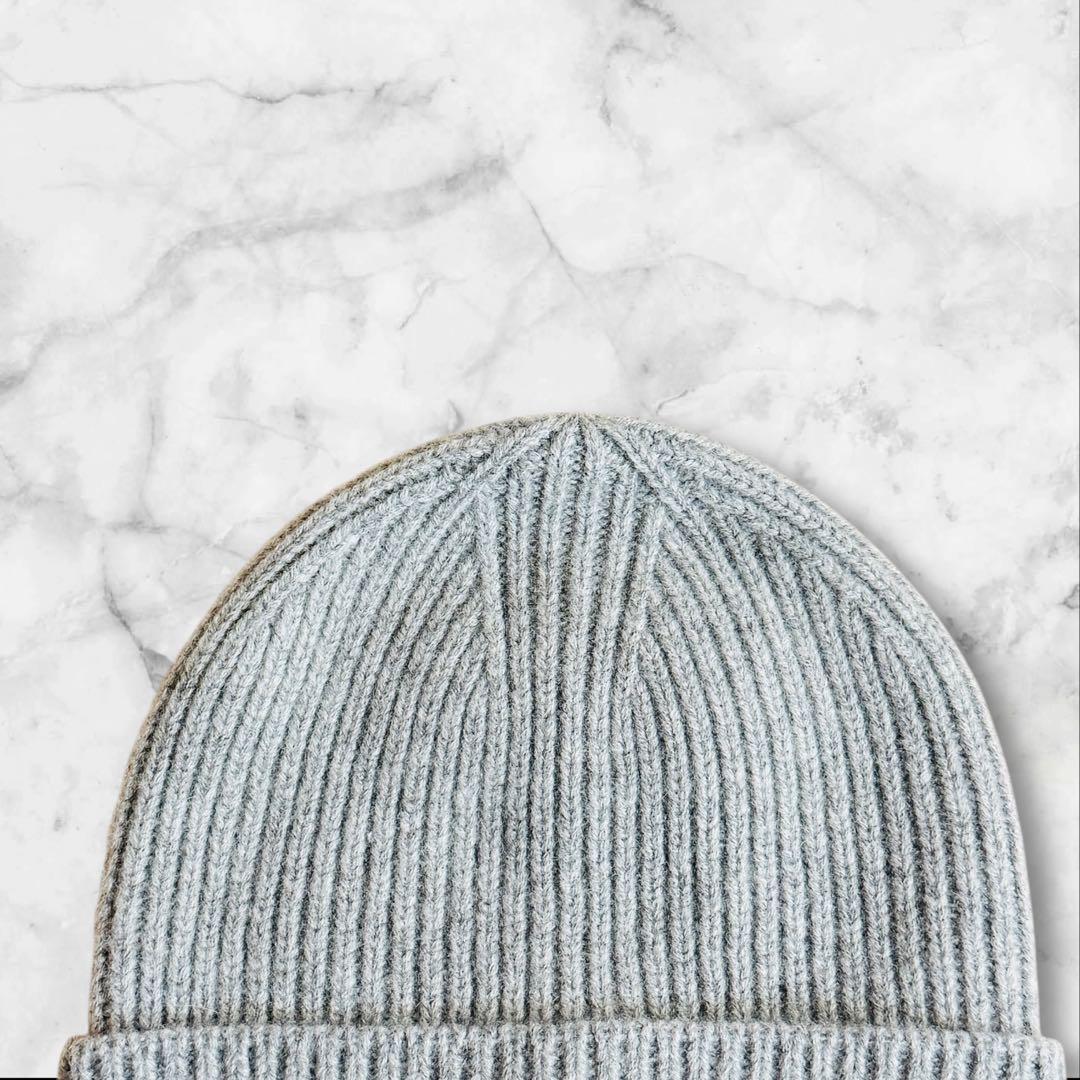 未使用　ルイヴィトン　ニット帽　ビーニー　カシミア100 グレー　ロゴ　メンズ